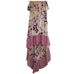 Anthropology Lilka Watercolor Travel Beach Hi-Low Hem Midi Dress